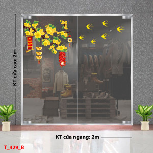 Decal dán tường Tết xuân -cành mai tết